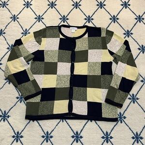 Vintage Christopher & Banks Cardigan Colorblock Sweater